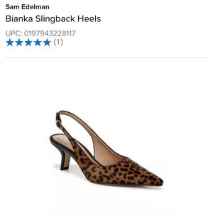 Sam Eldermean leopard sling back. Size 7 New